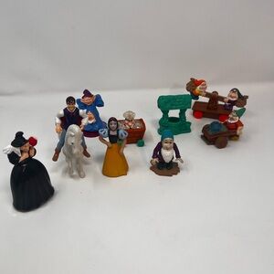 Vintage Disney Snow White 7 Dwarfs Witch Figures Play Set 1993 10 Piece Set